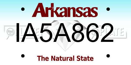 IA5A862 Arkansas License Plate