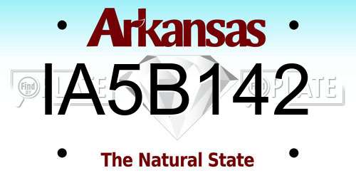IA5B142 Arkansas License Plate