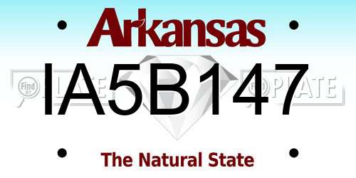 IA5B147 Arkansas License Plate