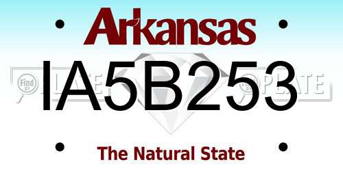 IA5B253 Arkansas License Plate