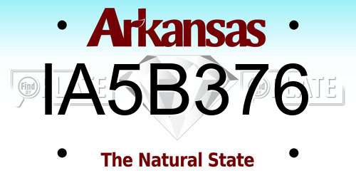 IA5B376 Arkansas License Plate