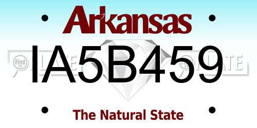 IA5B459 Arkansas License Plate