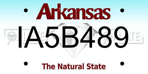 IA5B489 Arkansas License Plate