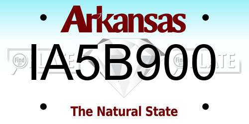IA5B900 Arkansas License Plate