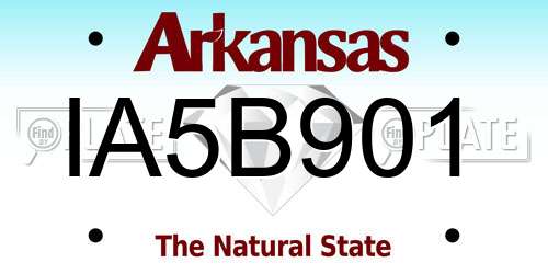 IA5B901 Arkansas License Plate