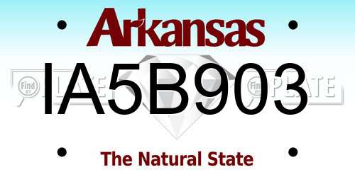 IA5B903 Arkansas License Plate