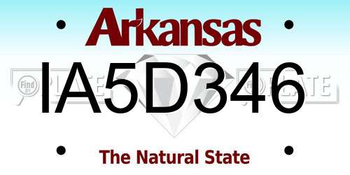 IA5D346 Arkansas License Plate