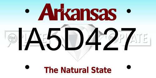 IA5D427 Arkansas License Plate