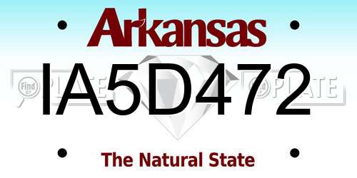 IA5D472 Arkansas License Plate