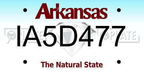 IA5D477 Arkansas License Plate
