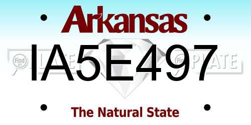 IA5E497 Arkansas License Plate