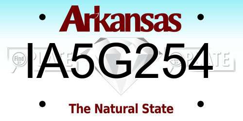 IA5G254 Arkansas License Plate