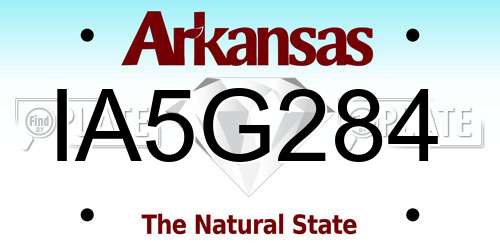 IA5G284 Arkansas License Plate
