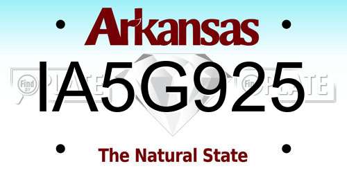 IA5G925 Arkansas License Plate