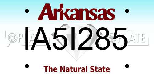 IA5I285 Arkansas License Plate