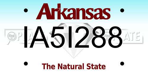 IA5I288 Arkansas License Plate