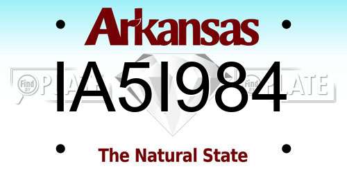 IA5I984 Arkansas License Plate