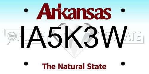 IA5K3W Arkansas License Plate
