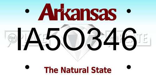 IA5O346 Arkansas License Plate