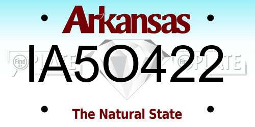 IA5O422 Arkansas License Plate