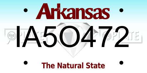 IA5O472 Arkansas License Plate