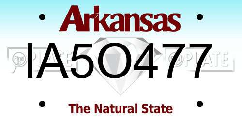 IA5O477 Arkansas License Plate