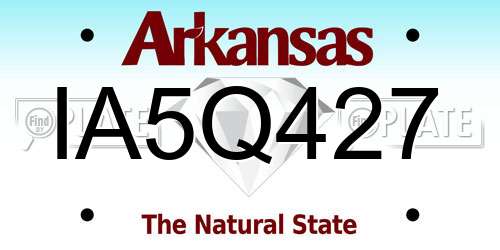 IA5Q427 Arkansas License Plate