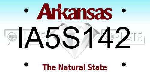 IA5S142 Arkansas License Plate