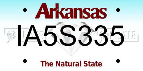 IA5S335 Arkansas License Plate
