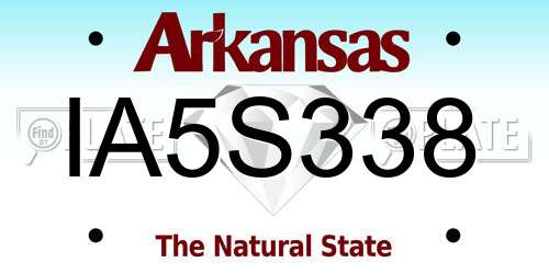 IA5S338 Arkansas License Plate