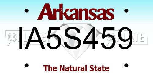 IA5S459 Arkansas License Plate