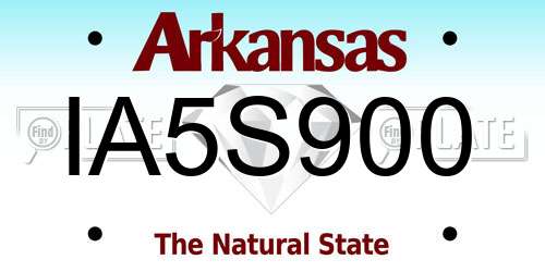 IA5S900 Arkansas License Plate