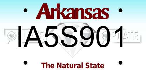 IA5S901 Arkansas License Plate
