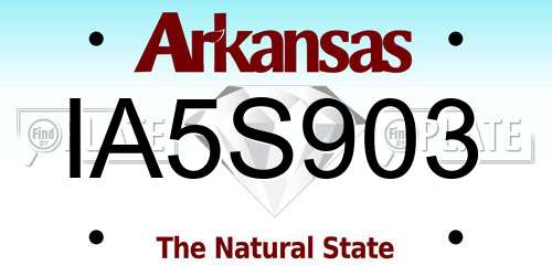 IA5S903 Arkansas License Plate
