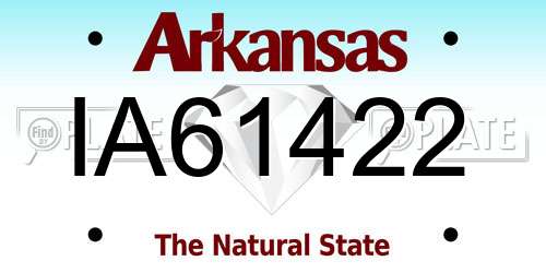 IA61422 Arkansas License Plate