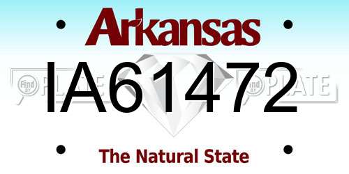 IA61472 Arkansas License Plate