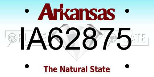 IA62875 Arkansas License Plate