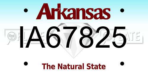 IA67825 Arkansas License Plate