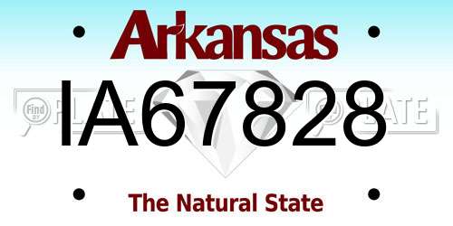 IA67828 Arkansas License Plate