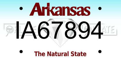 IA67894 Arkansas License Plate
