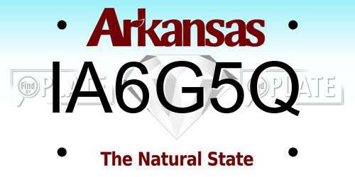 IA6G5Q Arkansas License Plate