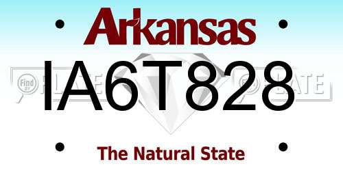 IA6T828 Arkansas License Plate
