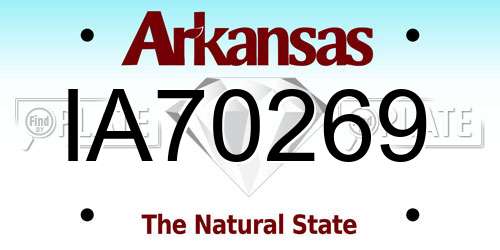 IA70269 Arkansas License Plate