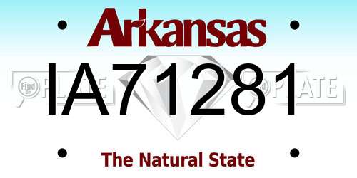 IA71281 Arkansas License Plate