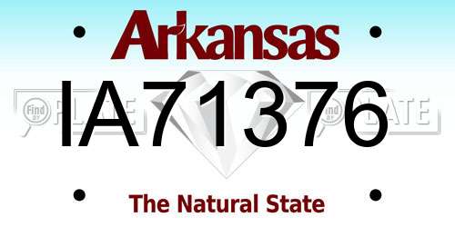 IA71376 Arkansas License Plate