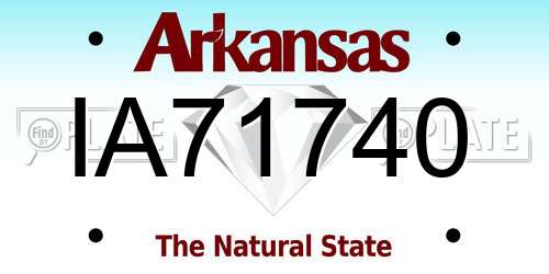 IA71740 Arkansas License Plate
