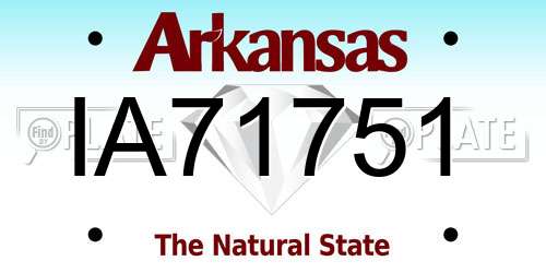 IA71751 Arkansas License Plate