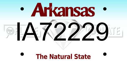 IA72229 Arkansas License Plate