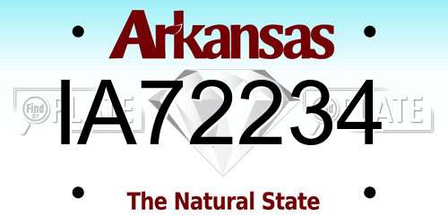 IA72234 Arkansas License Plate