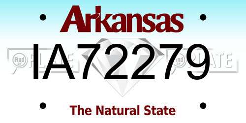 IA72279 Arkansas License Plate